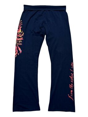 Women’s Y2K Beautiful Disaster Flame Grunge Double Waisted Sweatpants Size 1X